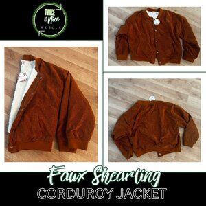 Faux Shearling Corduroy Jacket